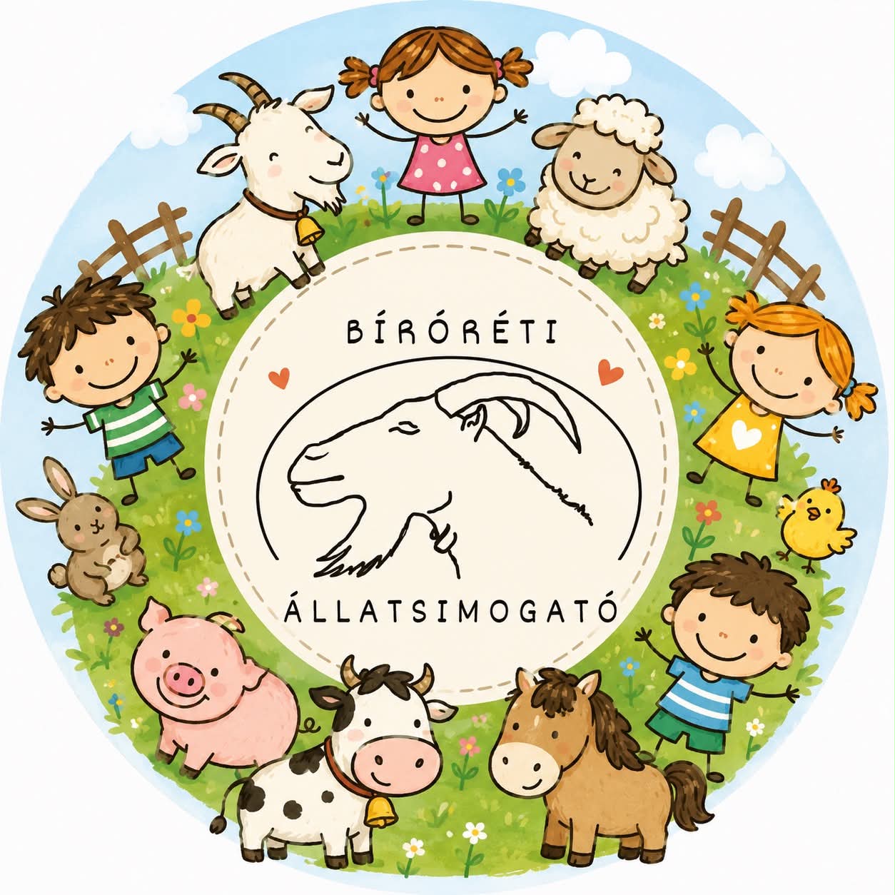 Bíróréti állatsimogató logó